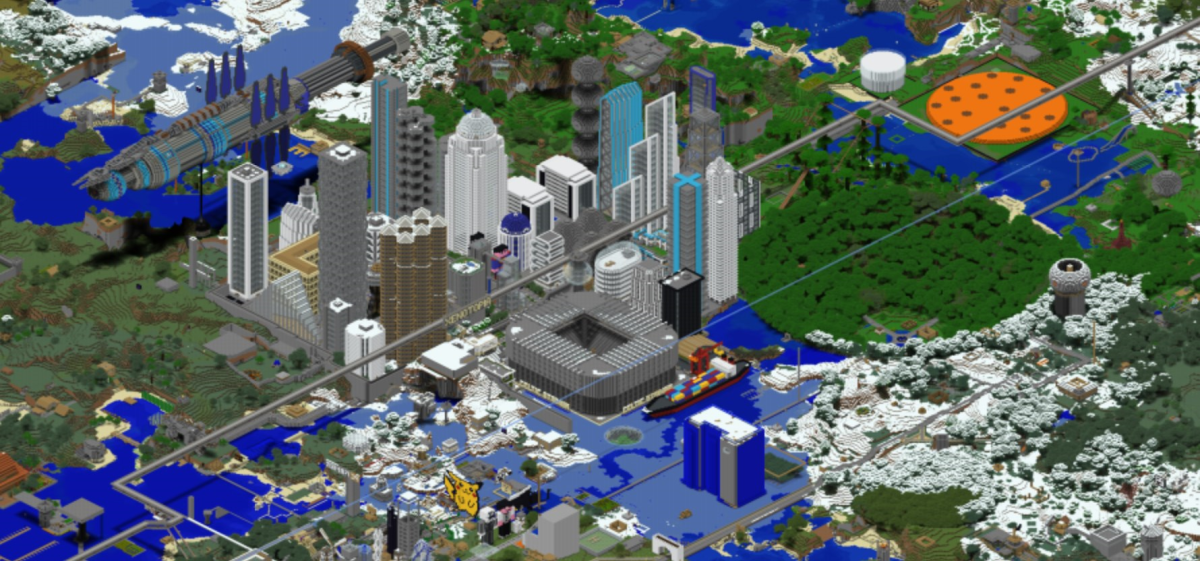 MinecraftOnline's Dynmap showing a city MinecraftOnline's Dynmap showing a city